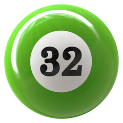Ball 3D Green Number 32