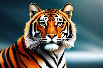 tiger in the sky generated by AI tool