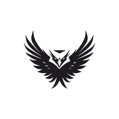 Modern Eagle Logo vector, Eagle Head, Hawk, Falcon Symbol, Creative black logo isolated on white background, Creative Eagle Minimalist Logo for Sports team or T shirt or poster template design