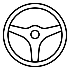 Illustration of Steering Wheel Line Icon
