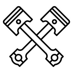 Illustration of Car Piston Line Icon