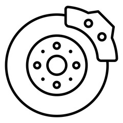 Illustration of Brake Disc Line Icon