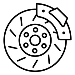 Illustration of Brake Disc Line Icon