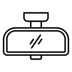 Illustration of Car Rearview Mirror Line Icon