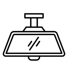 Illustration of Car Rearview Mirror Line Icon