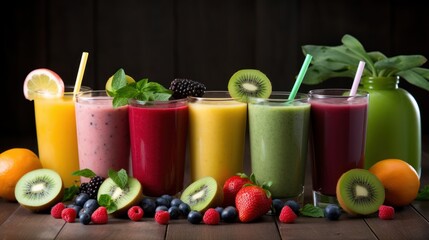 trend of drink and beverages, smoothie healthy mixed vegetable fruit. background for banner.