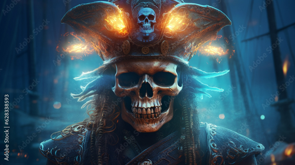 Poster Dark Bixbite Techno Skull Pirate