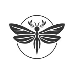 aerodruid, vintage logo line art concept black and white color, hand drawn illustration