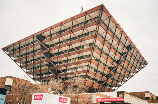 slovak radio iconic building of bratislava	