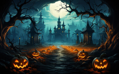 halloween background with pumpkin
