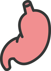 医療関連のカラー単品アイコン　胃