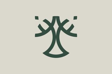 Lions head in the shape of a tree logo - eps10