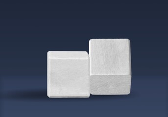 UX and UI concept. The wooden cube on desk