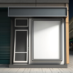 Fototapeta premium White board on store front side