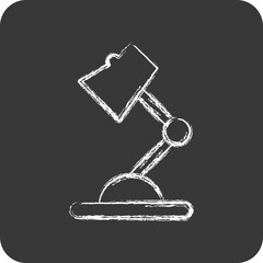 Icon Desk Lamp. related to Decoration symbol. chalk Style. simple design editable. simple illustration
