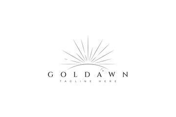 Gold Dawn Sun Bright Luxury Concept Sacred Geometry Sign Symbol Brand Identity Logo