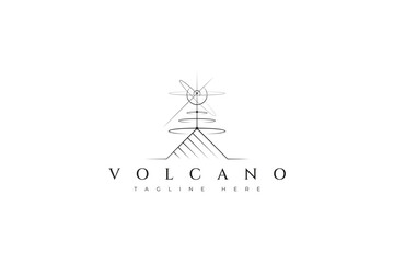 Explosion Volcano Mountain Logo Abstract Illustration Eruption Volcanic Apocalypse Sign Symbol Logo