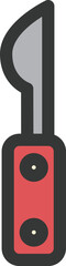 キャンプ関連のカラー単品アイコン　ナイフ