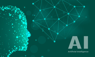 Artificial intelligence. Background. Technology and engineering concept. Vector illustration