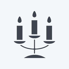 Icon Candelabra. related to Decoration symbol. glyph style. simple design editable. simple illustration