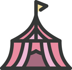 遊園地のカラー単品アイコン　サーカス