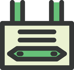 駅関連のカラー単品アイコン　駅掲示板