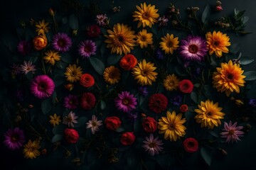 flowers on a dark background