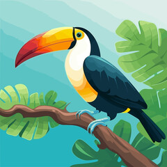Plakat toucan on a branch