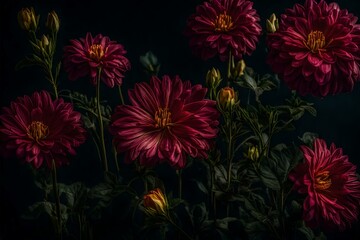Fototapeta na wymiar flowers on a dark background 