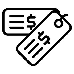  Price tag outline style icon