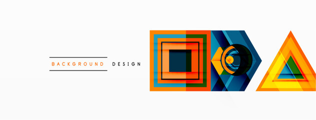 Geometric shapes vector design with dynamic shadow effect features a captivating composition, where precise forms intersect and overlap