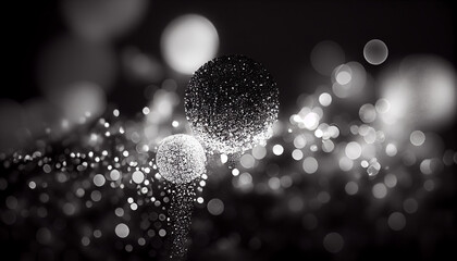 Black and white bokeh glitter wallpaper background design, Ai generated image