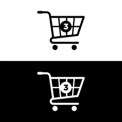 shopping cart icon, trolley icon vector logo template