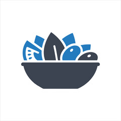 Bowl of salad icon