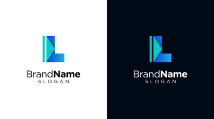 Letter L logo design for various types of businesses and company. colorful, modern, geometric letter L logo	