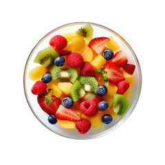 Fresh fruits salad arranged on a plate, as a complementary element to the design project
