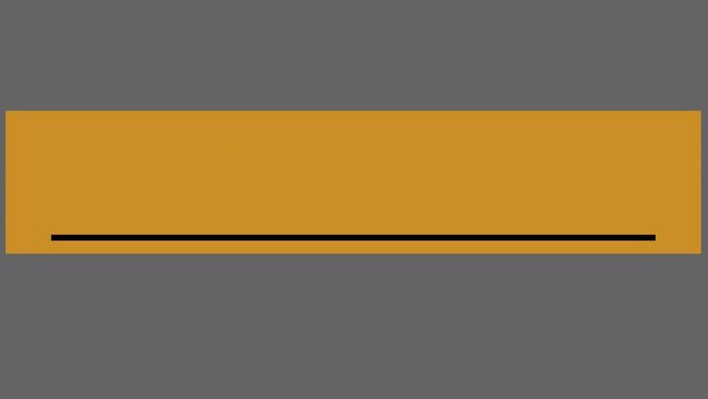 Yellow, black colored rectangle lower third animation in 4K RGBA.