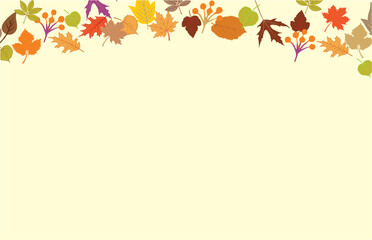  Falling Fall Autumn Leaves  Border frame. Autumn welcome sale banner and poster idea. Blank to add text or images. Editable vector, eps 10