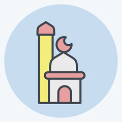 Icon Mosque. related to Eid Al Fitr symbol. islamic. ramadhan. simple illustration1