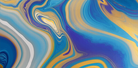 Abstract blue paint background with marble pattern (generative ai)