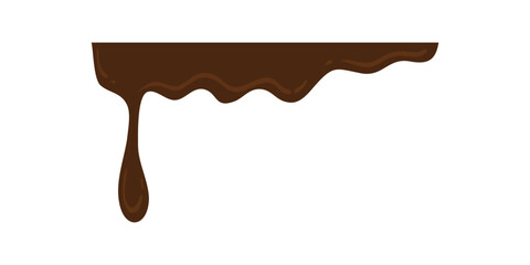 Hand Drawn Melting Choco Illustration. Chocolate drops and blots. Isolated seamless repeatable melted brown and white chocolate flow down