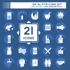 Icon Set Eid Al Fitr. related to Education symbol. islamic. ramadhan. simple illustration