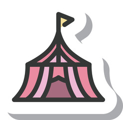 ステッカー風遊園地の単品アイコン　サーカス
