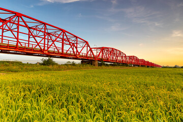 Xiluo bridge at Xiluo Township, Yunlin County, Taiwan