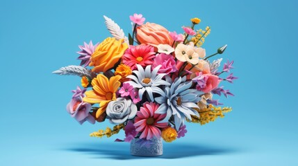 Fototapeta na wymiar bouquet of flowers in vase