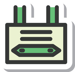 ステッカー風駅関連の単品アイコン　駅掲示板