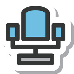 ステッカー風駅関連の単品アイコン　ベンチ