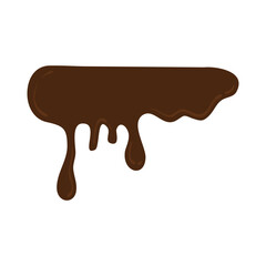Hand Drawn Melting Choco Illustration. Chocolate drops and blots. Isolated seamless repeatable melted brown and white chocolate flow down