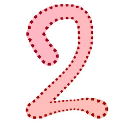 number two made of beads