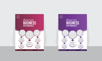 Modern business flyer set with geometric elipse shapes.